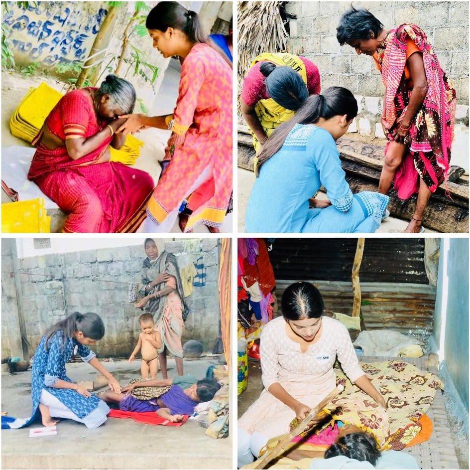 Volunteers caring for elderly and unwell women in their homes