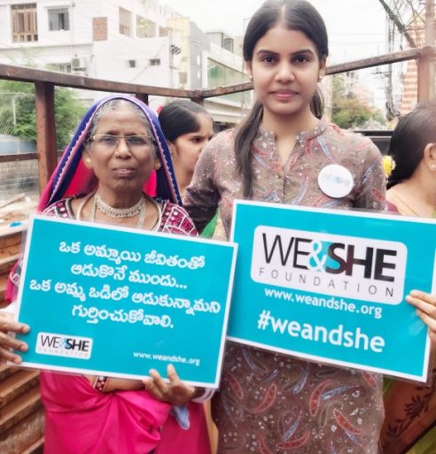 The founder on day 1 of the campaign, in Hyderabad