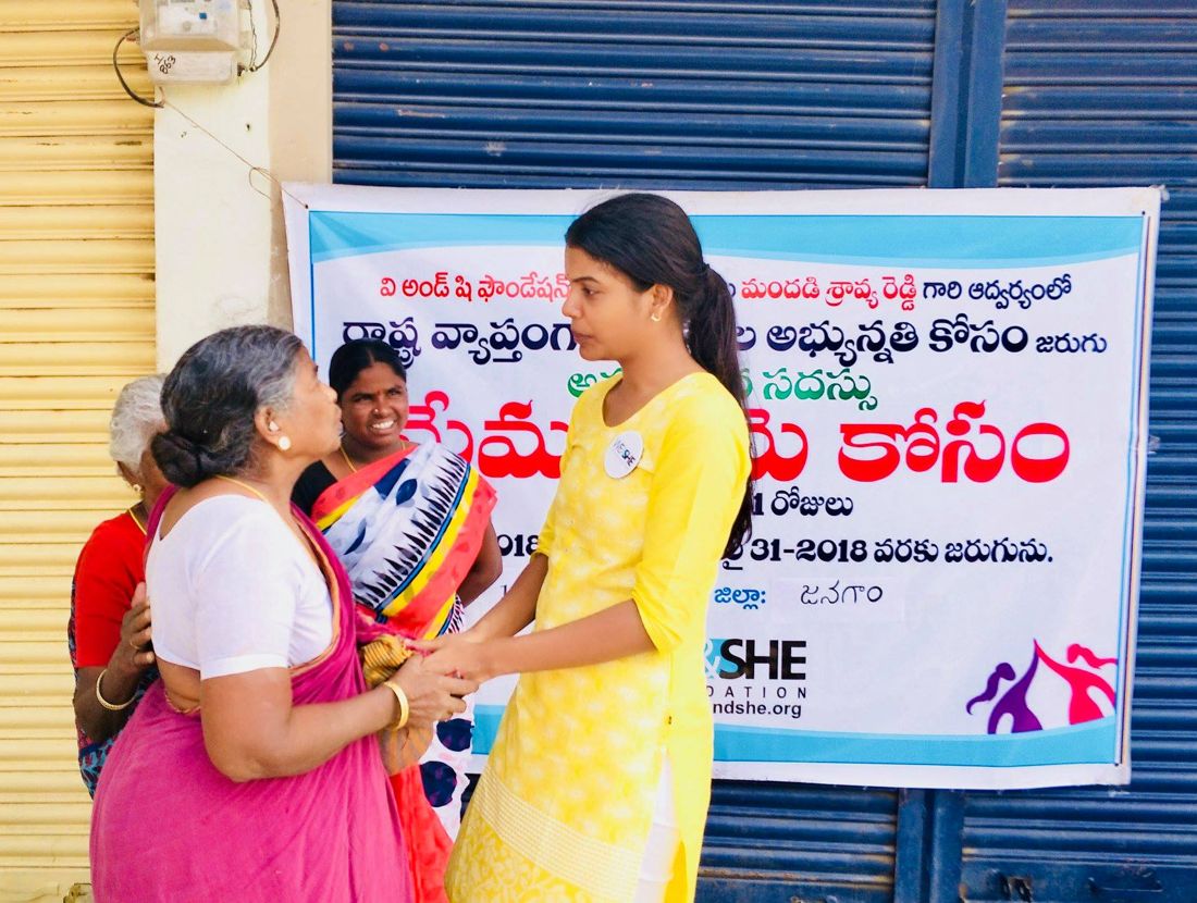The founder on day 19 of the campaign, in Jangaon